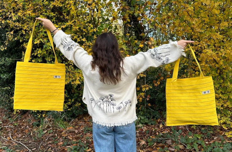 Sac CABA jaune de la marque écorésponsable Made By Bobine MBB by SCF