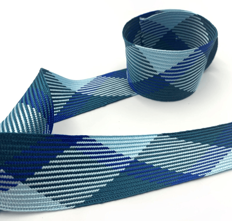 grande tresse plate bleu en viscose de la société choletaise de fabrication