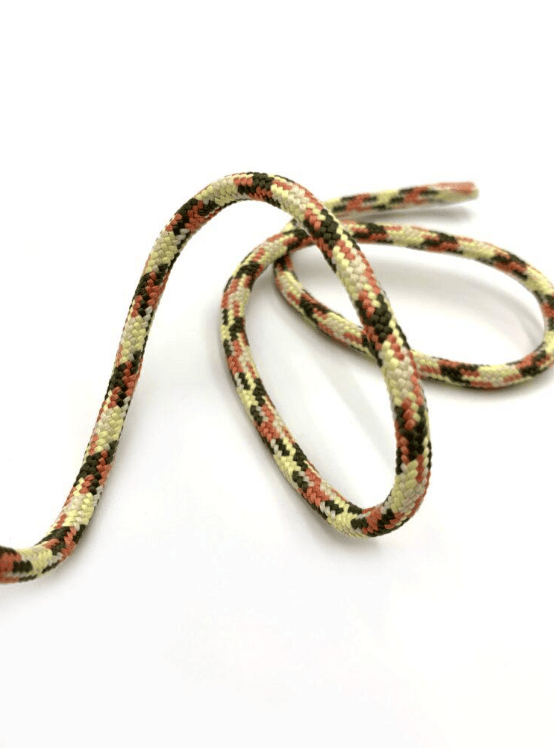 cordon rond en coton effet escalde jaune, orange et kaki 