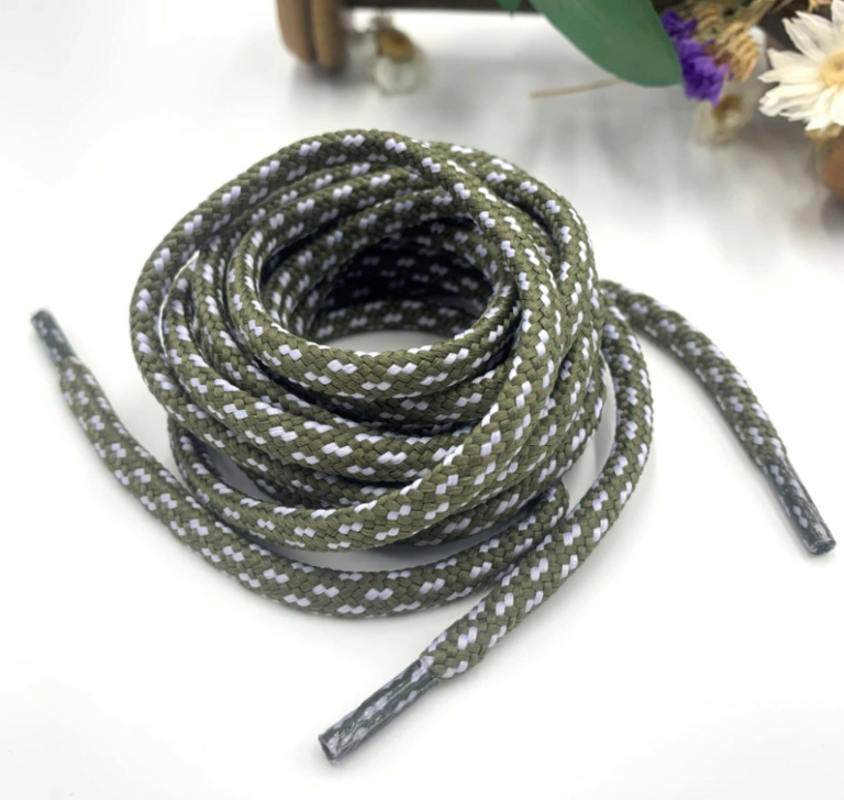  Flat green laces at SCF Braiding Workshop in the Marais, Paris
